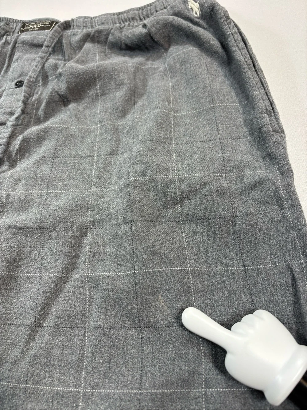 Ralph Lauren Gray Plaid Drawstring Lounge Pants